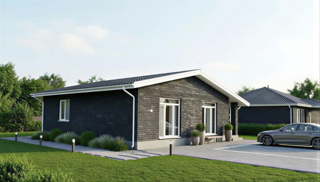 Дом из темного камня