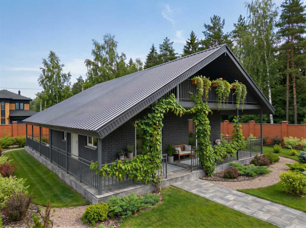 Дом с террасой и лофтом